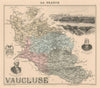 Vaucluse département. Avignon vignette. Vuillemin 1890 old antique map chart