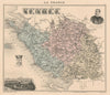 Vendée département. La Roche-sur-Yon vignette. Vuillemin 1890 old antique map
