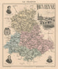 Haute-Vienne département. Limoges vignette. Vuillemin 1890 old antique map