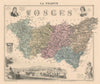 Vosges département. Épinal vignette. Vuillemin 1890 old antique map plan chart