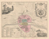 Paris on the accession of Philippe Auguste en 1180. Vuillemin 1890 old map