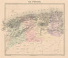 Algérie et Tunisie. Algeria & Tunisia. Vuillemin 1890 old antique map chart