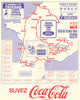 Tour de France - Miroir du Cyclisme. Cycling route poster map 61 x 49 cm 1966
