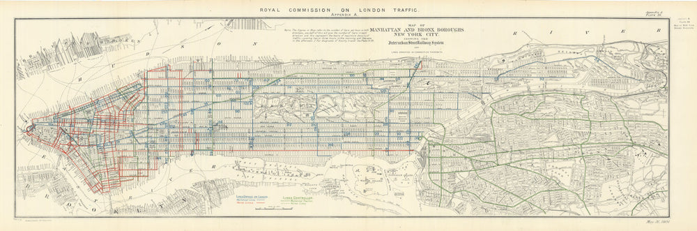 Manhattan & Bronx, New York City, Interurban Street Railway System 1906 map