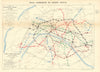 Lignes Métropolitaines Plan d'Ensemble. Paris Metro underground map 1906