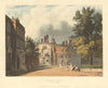 Charter House, from the Square. Charterhouse School & Square. Ackermann 1816