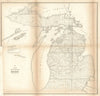 Sketch of the Public Surveys in Michigan. US Topographical Bureau 1854 old map