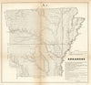 Sketch of the Public Surveys in Arkansas. US Topographical Bureau 1854 old map