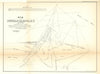 Map of the Buffalo Harbor, New York. US Topographical Bureau 1854 old