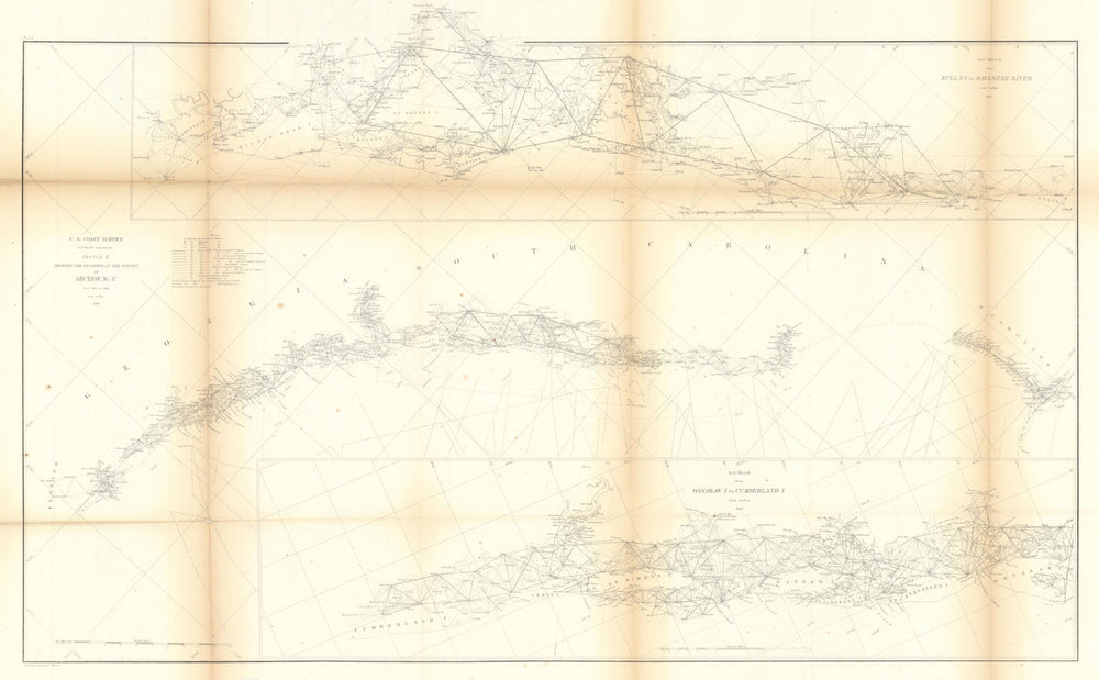 US Coast Survey chart §V Georgia & Carolinas. Sea Islands & Cape Fear 1860 map