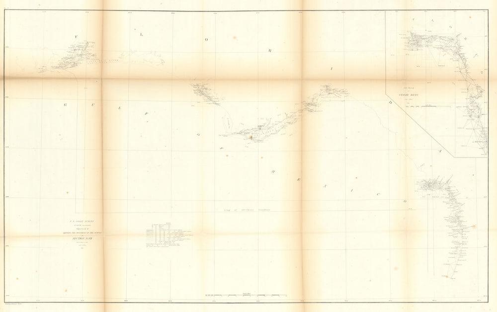US Coast Survey §VII Florida Gulf Coast. Pensacola to Cedar Keys/Tampa 1860 map