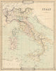 Italy. Venetian Lombardy. Sardinian States. Antique map by George Cruchley 1843