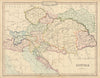Austrian Empire. Venetian Lombardy. Antique map by George Cruchley 1843