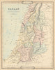 Canaan or the Land of Promise. Ancient Palestine Israel. Cruchley 1843 old map