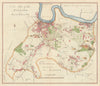 A Map of the Hundred of Blackheath, London. HASTED 1788 old antique chart