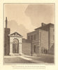 The Entrance to Westminster School. Aquatint by J.T. Smith 1808 old print