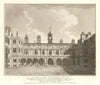 Internal view of Somerset House, London, by W. Moss 1808 old antique print