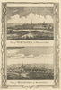 Views of the cities of Worcester & Hereford. WALPOOLE 1794 old antique print