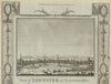 View of the town of Leicester, in Leicestershire. WALPOOLE 1794 old print