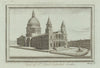 View of St Paul's Cathedral, London. WALPOOLE 1794 old antique print picture