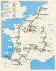 Les Etapes du Tour de France. Pif Gadget/Miko. Cycling poster map 45x57cm 1978