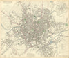 BIRMINGHAM. Antique town city map plan. Inset environs of Birmingham. SDUK 1847