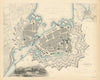 GENEVA GENÈVE GENF. Antique town city map plan. Inset environs of. SDUK 1847