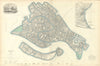 VENICE VENEZIA VENEDIG antique town city map plan. Environs. LARGE. SDUK 1847