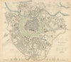 VIENNA WIEN. Antique town city map plan. Principal building profiles. SDUK 1847