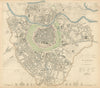 VIENNA WIEN. Antique town city map plan. Principal building profiles. SDUK 1847