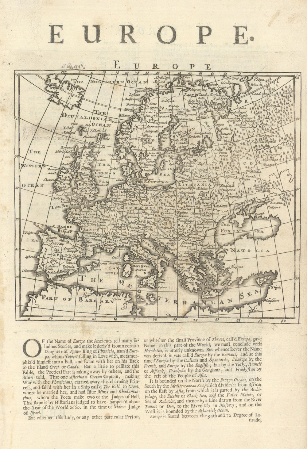 Europe by Herman Moll 1701 old antique vintage map plan chart