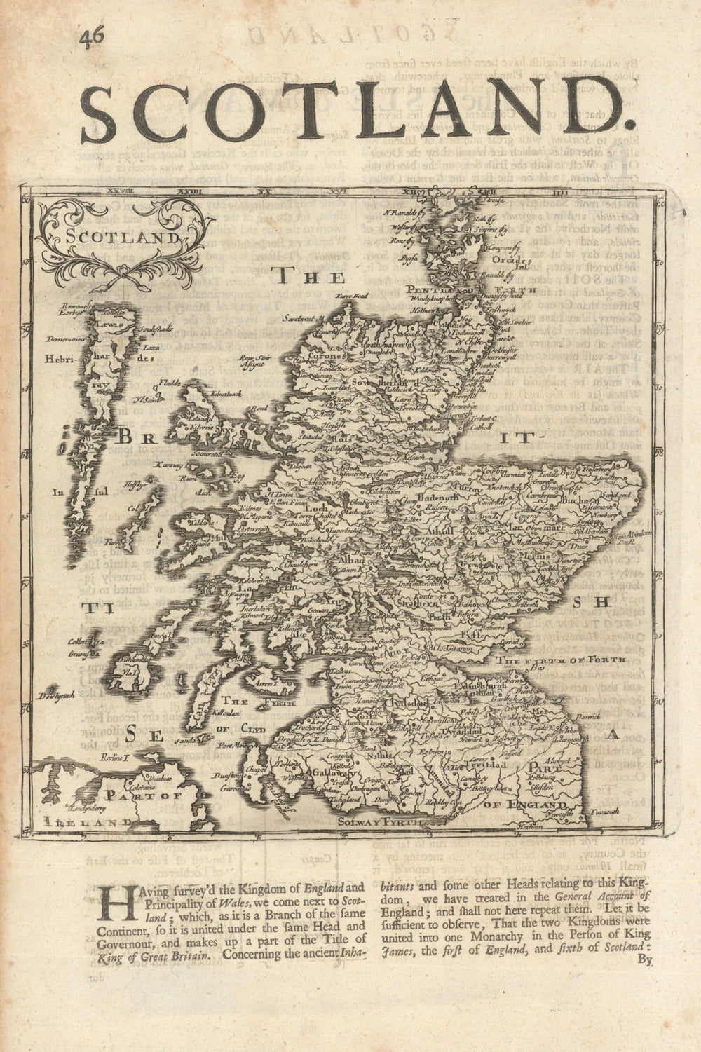 Scotland by Herman Moll 1701 old antique vintage map plan chart