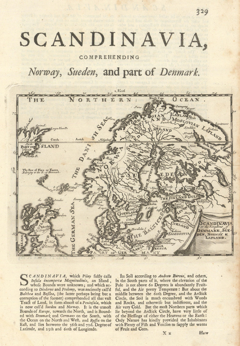 Scandinavia or the Kingdom of Denmark, Sueden, Norway & Lapland. MOLL 1701 map