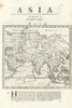 Asia by Herman Moll. Great Wall of China. Mogol empire. Tartaria 1701 old map