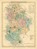 Antique hand-coloured Bedfordshire county map by George Cole & John Roper 1810