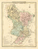 Antique hand-coloured Derbyshire county map by George Cole & John Roper 1810