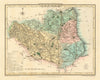 Antique hand-coloured Durham county map by George Cole & John Roper 1810