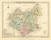 Antique hand-coloured Leicestershire county map by George Cole & John Roper 1810