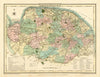 Antique hand-coloured Norfolk county map by George Cole & John Roper 1810