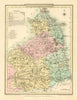 Antique hand-coloured Northumberland county map by George Cole & John Roper 1810