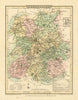 Antique hand-coloured Shropshire county map by George Cole & John Roper 1810