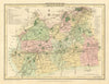 Antique hand-coloured Surrey county map by George Cole & John Roper 1810
