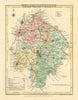 Antique hand-coloured Warwickshire county map by George Cole & John Roper 1810