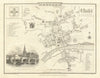 Antique engraved town city plan of Bedford by George Cole & John Roper 1810 map