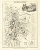 Antique engraved town city plan of Cambridge. George Cole & John Roper 1810 map