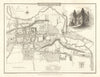 Antique town city plan of Colchester by George Cole & John Roper. Essex 1810 map
