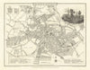 Antique engraved town city plan of Coventry by George Cole & John Roper 1810 map