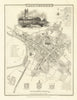 Antique town / city plan of Gloucester by George Cole & John Roper 1810 map