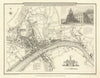 Antique town city plan of Newcastle upon Tyne & Gateshead by Cole/Roper 1810 map