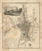 Antique engraved Worcester town city plan by George Cole & John Roper 1810 map